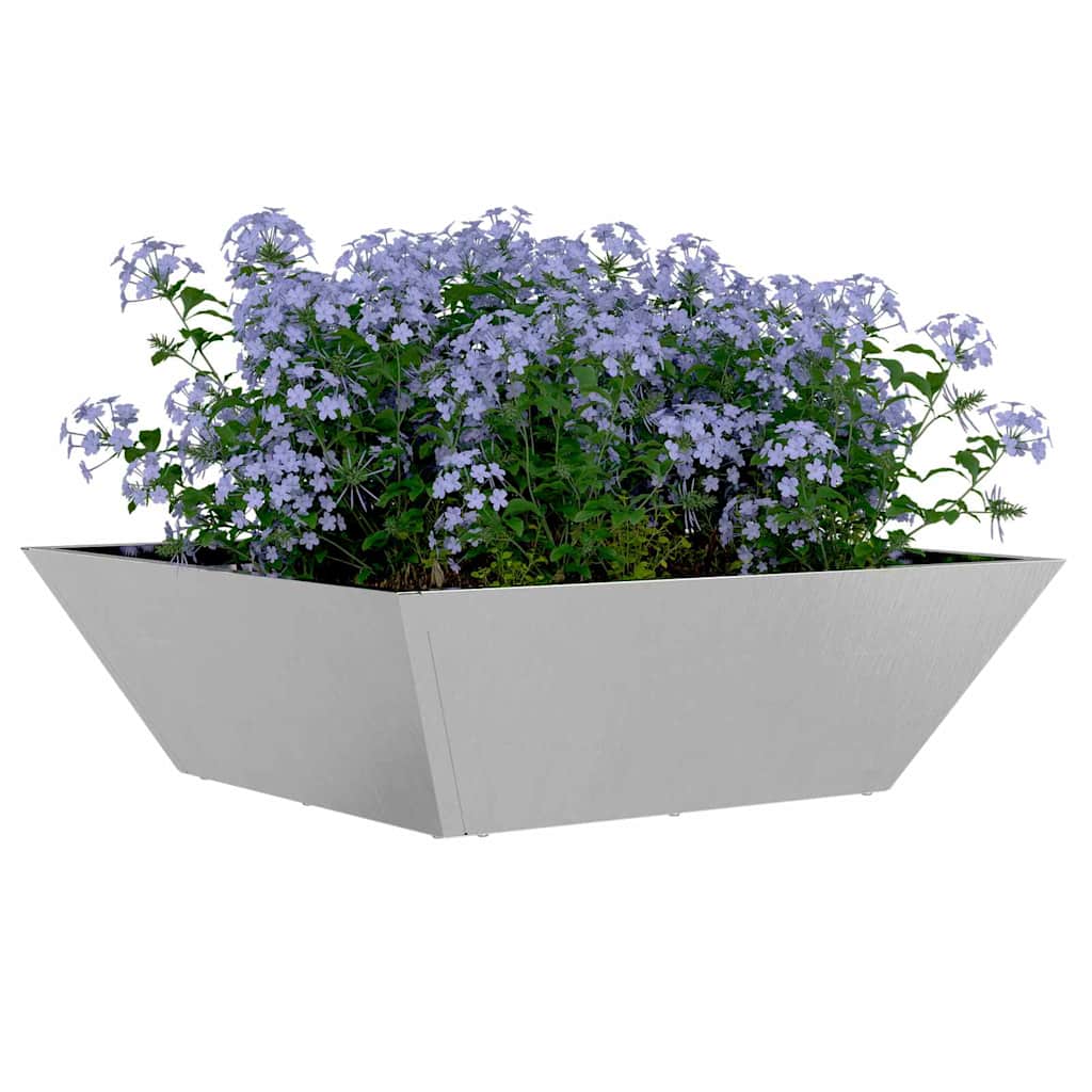 Garden Planter Set 5 pcs Silver 50 x 50 x 15 cm Stainless Steel