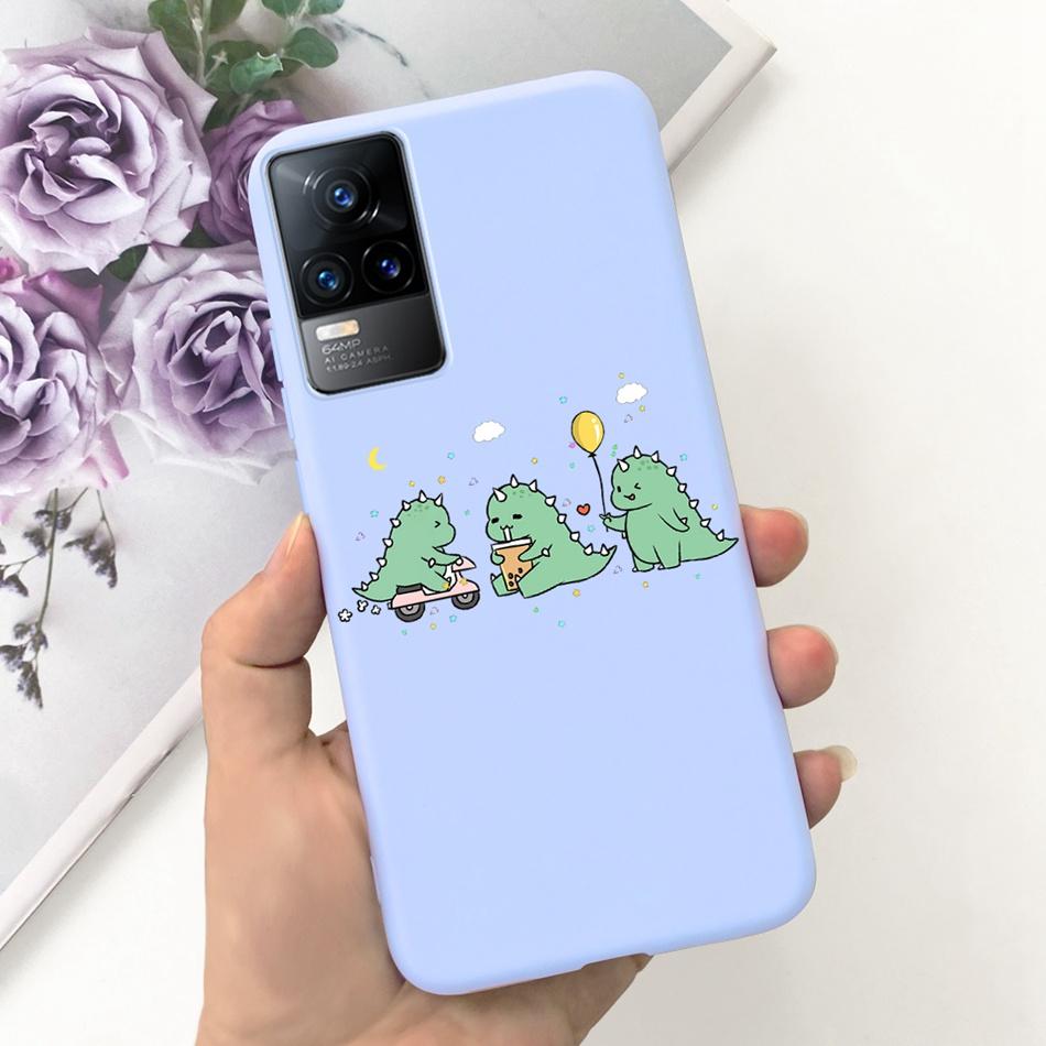 Чехол для Vivo V21e Чехол Vivo V21E 4G V 21E V2061 Милый Мультяшный Конфетный Цвет Мягкий Силиконовый ТПУ Задняя Крышка Телефона