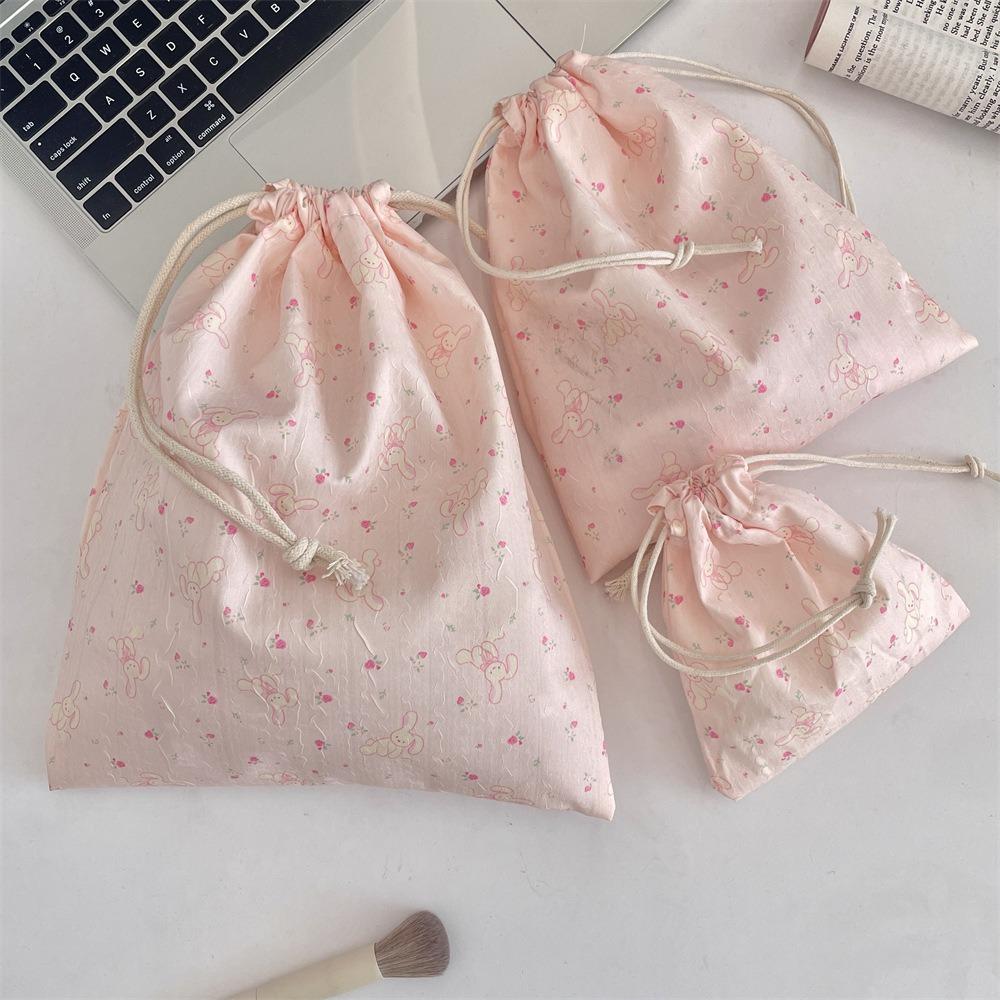 3Pcs/set Printing Drawstring Storage Bag Large Capacity Small Item Pouch  Women