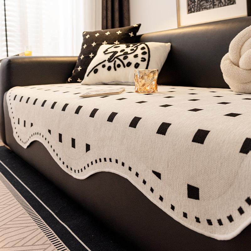 Special Special-Shaped Sofa Cushion For Leather Sofa, Universal In All Seasons New Fixed Non-Slip Sofa Cover Cloth Cover Towel