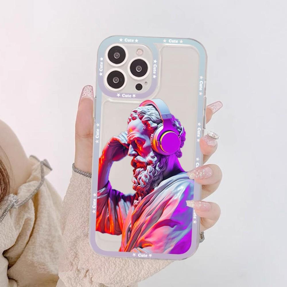 Арт-коврик для мыши 'Статуя Давида' для iPhone 15 13 14 Pro Max XS XR 12 11 Pro 13 Mini Мягкая прозрачная задняя крышка