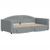 Extendable Daybed with Drawers Light Grey 100 x 190 cm Fabric