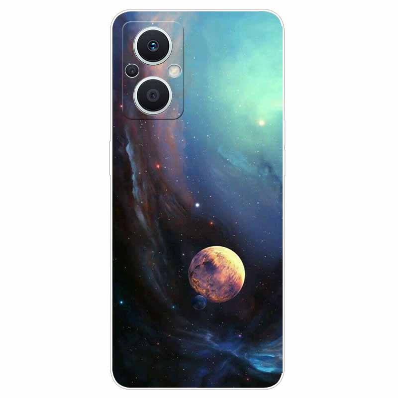 Мягкий чехол для Reno8 Lite Чехол с принтом ТПУ Силиконовый Прозрачный Funda Чехлы для OPPO Reno 8 Lite 5G Чехол Reno8Lite Тонкий Пейзаж Кошка