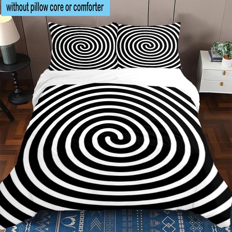 Abstract Geometric Composition 3pcs Bedding,Including 1pc Duvet Cover And 2pcs Pillowcases Perfect for Christmas,Ideal for Bedroom, Dormitory