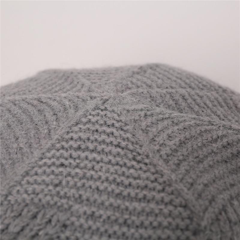 Женские шапки и кепки однотонные из плюша и кроличьей шерсти вязаные теплые саржевые шапки-береты на осень-зиму