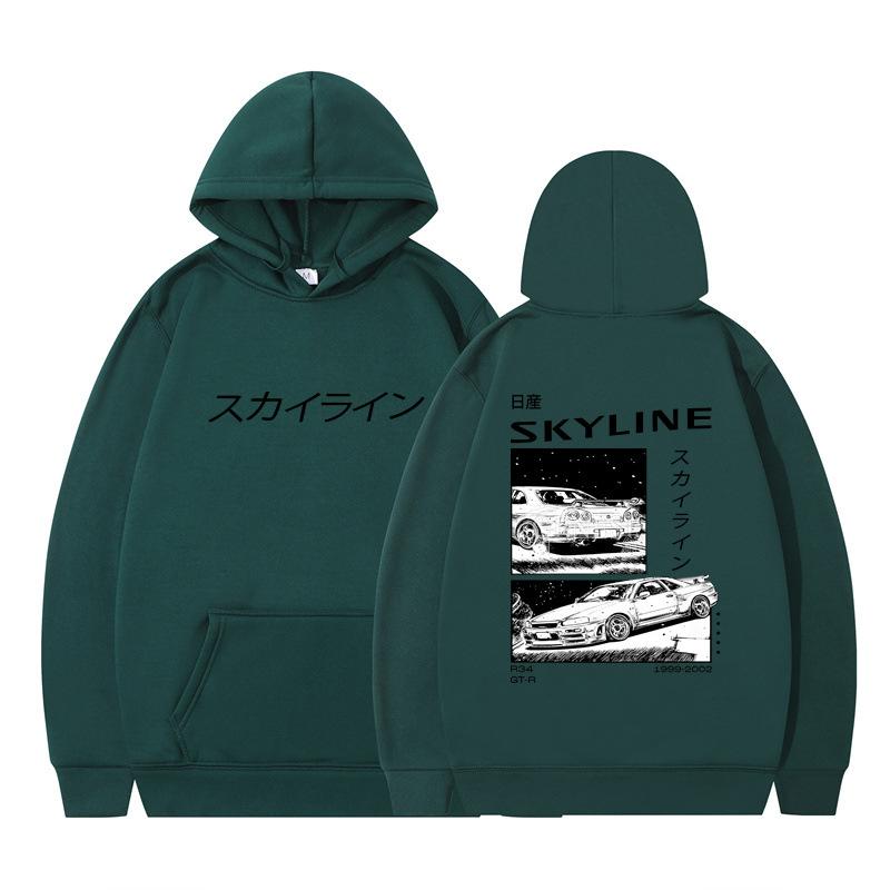 Autumn and Winter New Anime Drift AE86 Initial D Printing Fashion Casual Hooded Men's and Women's Sweatshirt