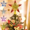 Christmas Tree Topper Star Anti-fade Festal 5 Colors Festival Delicate Star Tree Topper for Shopping Mall