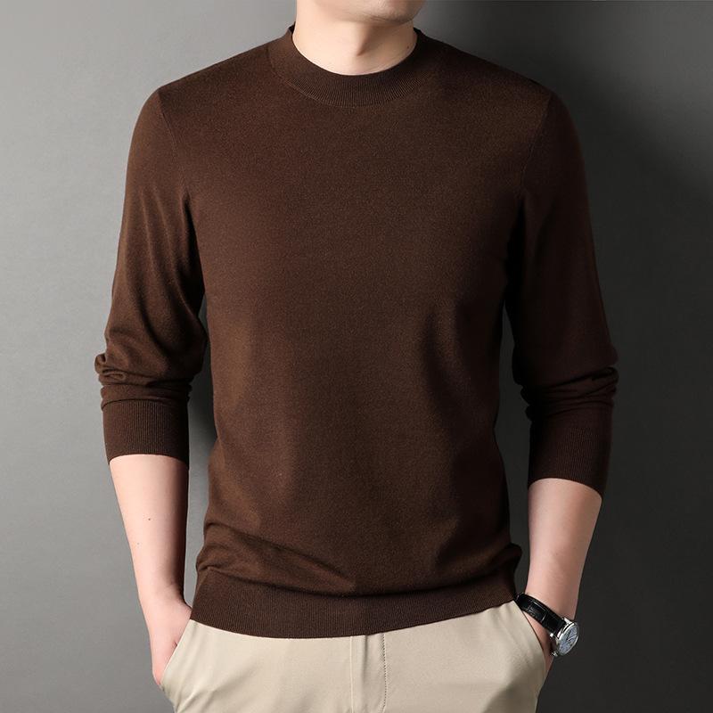 Осенне-зимний мужской свитер с полуворотом и длинными рукавами, включая нижнюю рубашку для мужчин молодого и среднего возраста