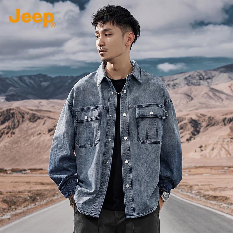 Jeep Мужская классическая джинсовая куртка свободного кроя