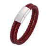 New Trendy Vintage Red Genuine Leather Braid Charm Leather Women Bracelets Men Bangles Homme Jewelry