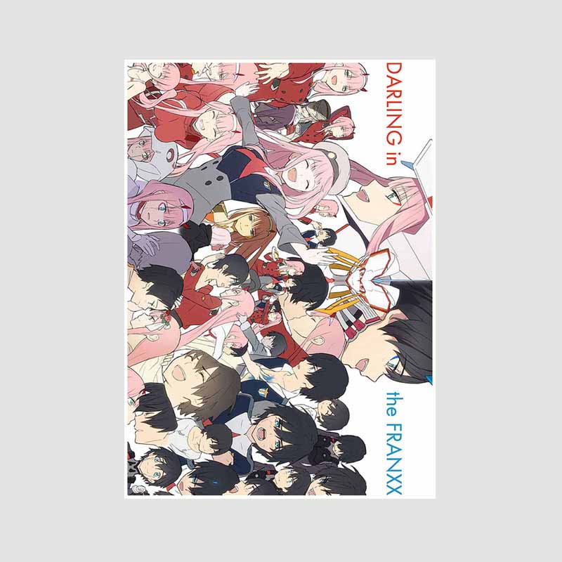 Белая книга Аниме Плакаты Художественная живопись Классика Аниме Darling in The Franxx Плакат Домашний декор Фреска Гостиная Украшения Принты Картины Подарки