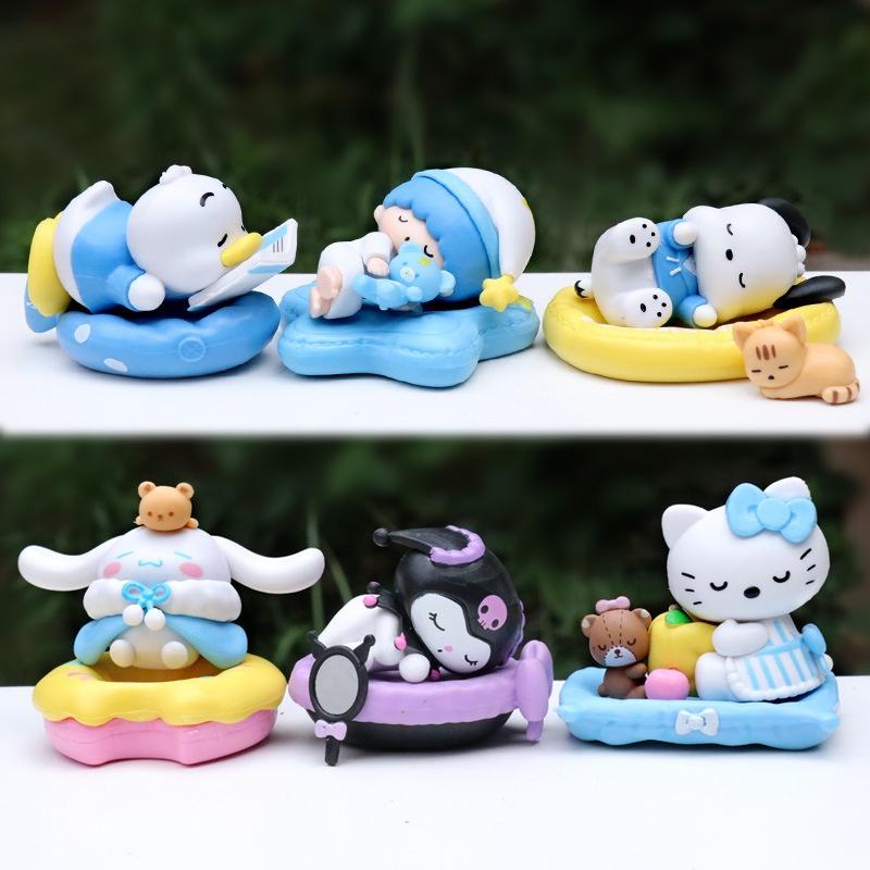 Cute Sleeping Kuromi Kt Big Ear Dog Action Figure Toy Wholesale Pvc Material