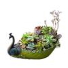 Handmade Resin Peacock Succulent Planter Pot Cactus Planter Flower Pot Container Vintage Decorative
