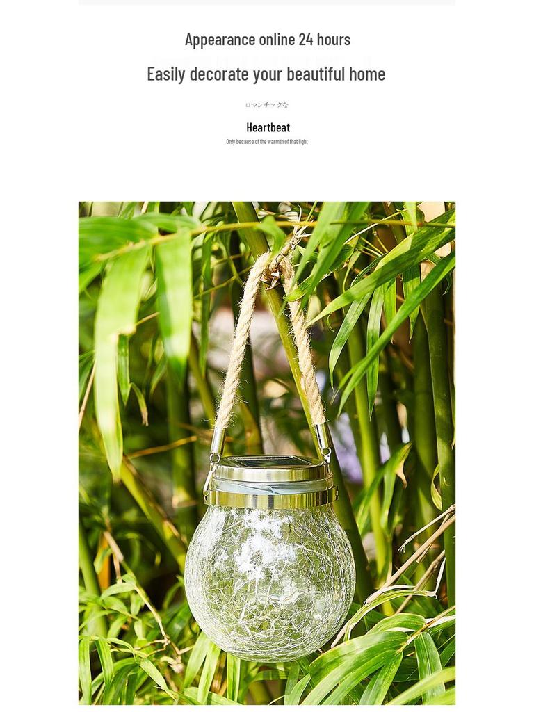 Solar-Powered Outdoor Garden Hanging Light - Glass Mason Jar Christmas Decoration