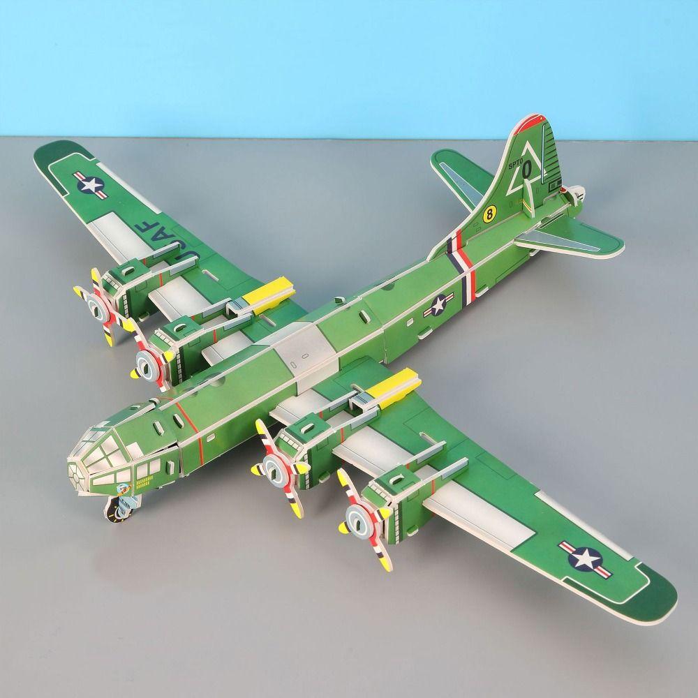Handmade Airplane Puzzle 3D Education Puzzles Game Montessori Toys  Kids