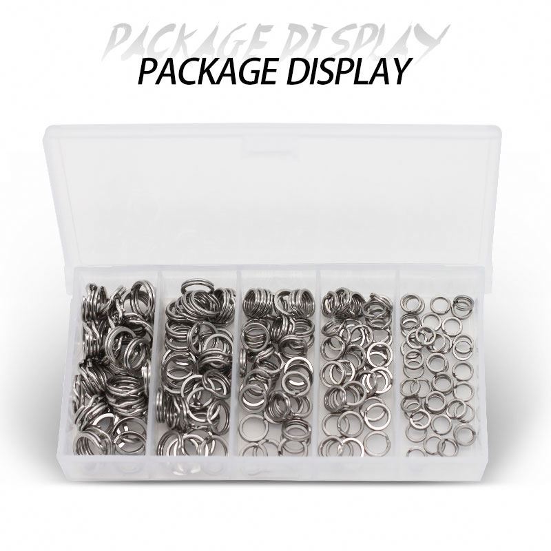 Oem 200pcs/box Stainless Steel Fishing Split Rings O Solid Ring Fishing Accessories Connectors Round Ring Double Loop