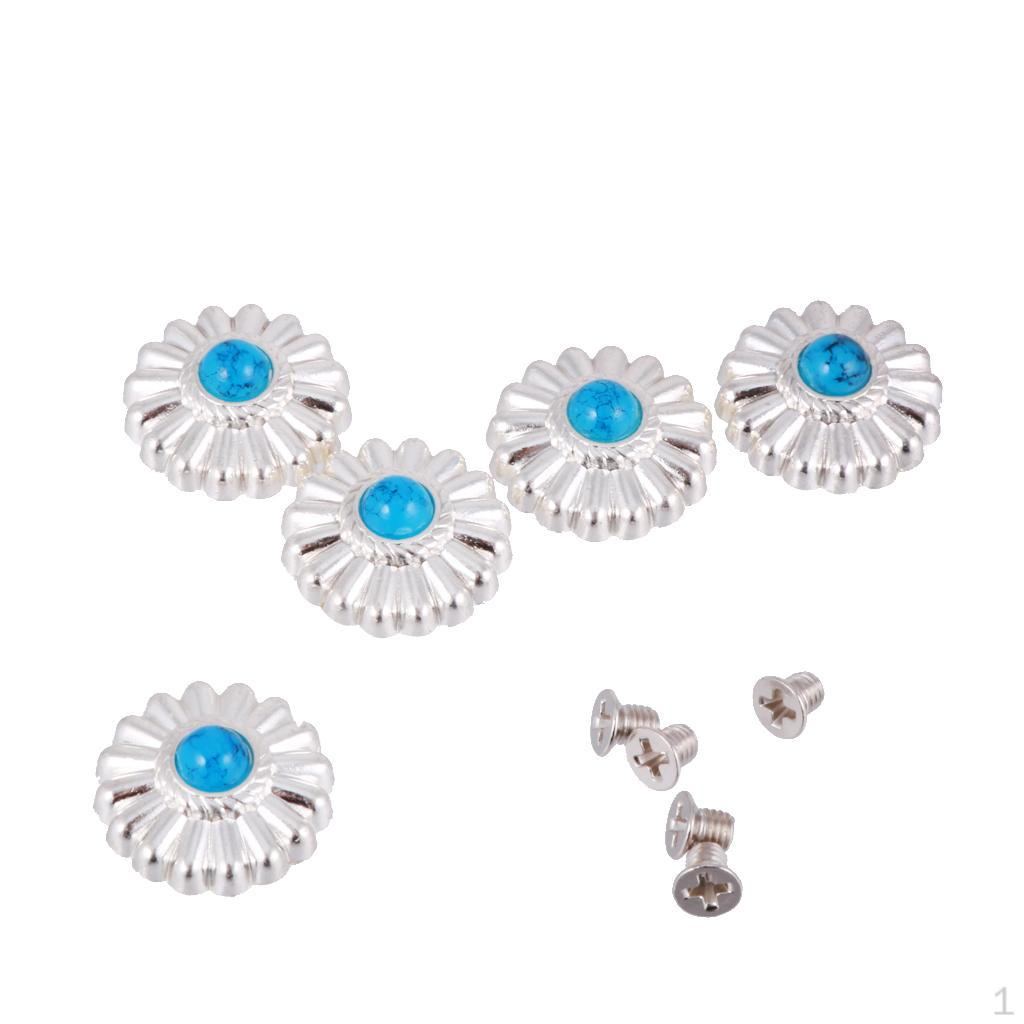 Набор из 5 джинсовых застежек-кнопок для изготовления изделий из кожи своими руками — синие