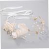 Handmade Bridal Headband Golden Leaves Elegant Beige Cloth Hair Accessory for Weddings Parties and Special Occasions Lightweight and Comfortable