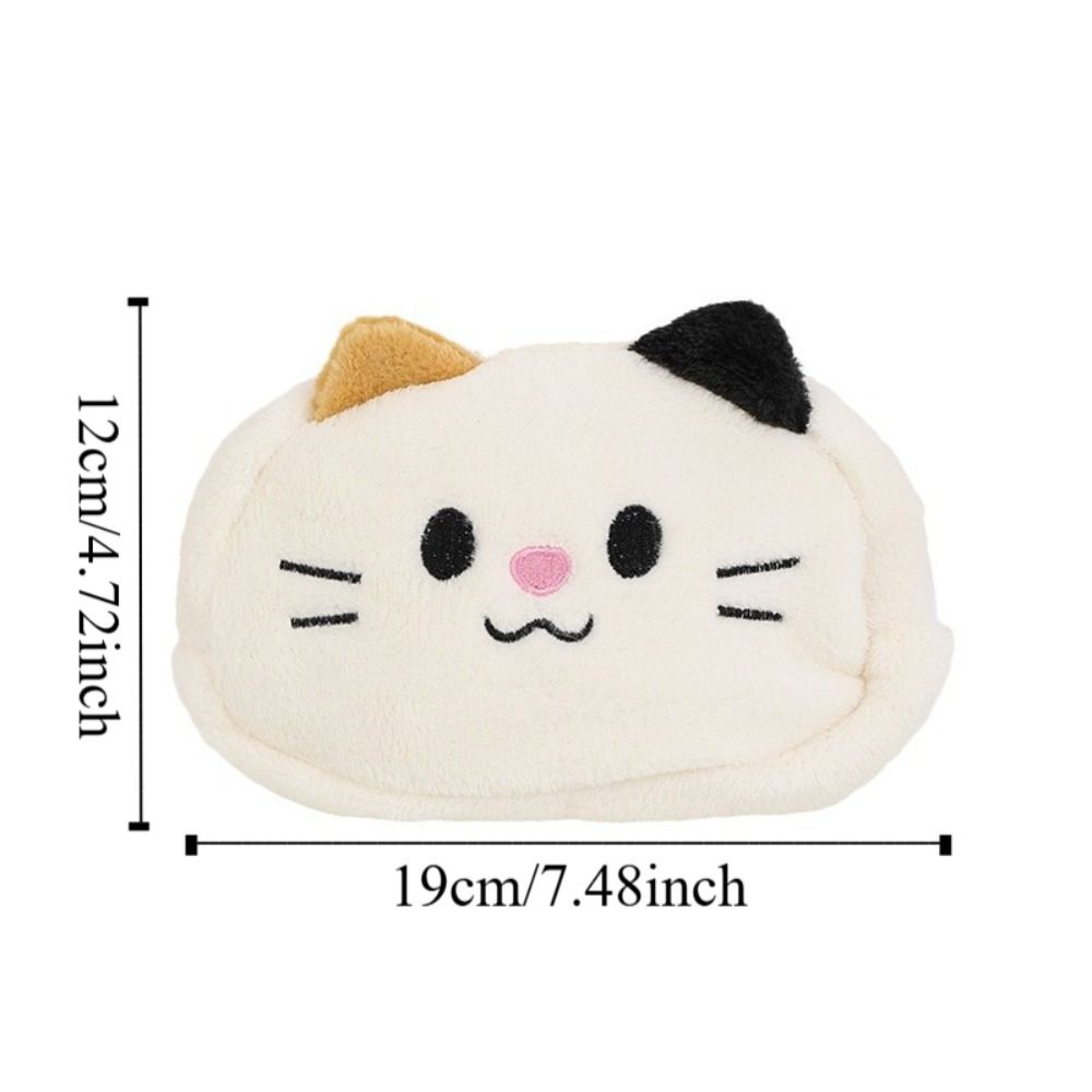 Zipper Plush Pencil Case Desk Organizer Cat Makeup Bag Smile Cat Pencil Bag  School Supplies