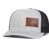 Net Baseball Label Leather 457 Flag American Brown Neutral Gender Women  Men For Caps Spring Summer Outdoor Sunscreen Hat Adjustable Casual Trucker