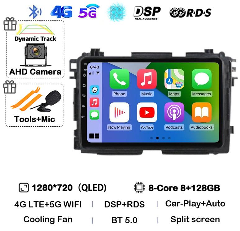 Android 14 Carplay Auto Car Radio For Honda HR-V HRV XRV Vezel 2013 - 2019 2Din GPS Multimedia Video Player Stereo 360 Camera 4G