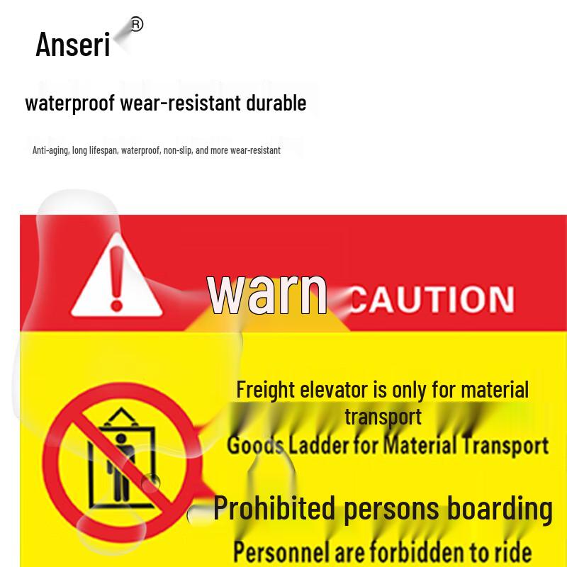 Ancai Rui PVC Freight Elevator Warning Sign