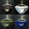 4Pc Men Underwear Ice Silk Solid Color Briefs Sexy Transparent Quick Dry U Bulge Pouch Panties Low Waist Male Underpants