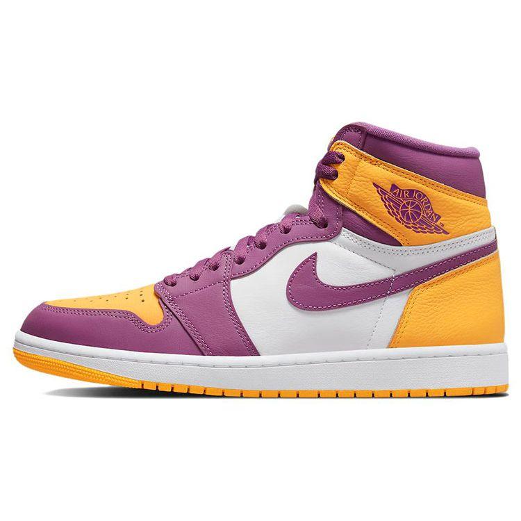 Air Jordan 1 Retro High OG Brotherhood Unisex Sneakers Gold University-Gold Light-Bordeaux 555088-706