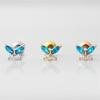 [Onm] Onm Surgical Pin Cubic Piercing Aqua Butterfly 3 Types (Choose 1) (S9594048)