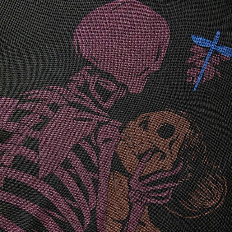 Новый осенне-зимний свободный свитер INS Angel Skull Y2K с круглым вырезом и принтом из Европы и Америки