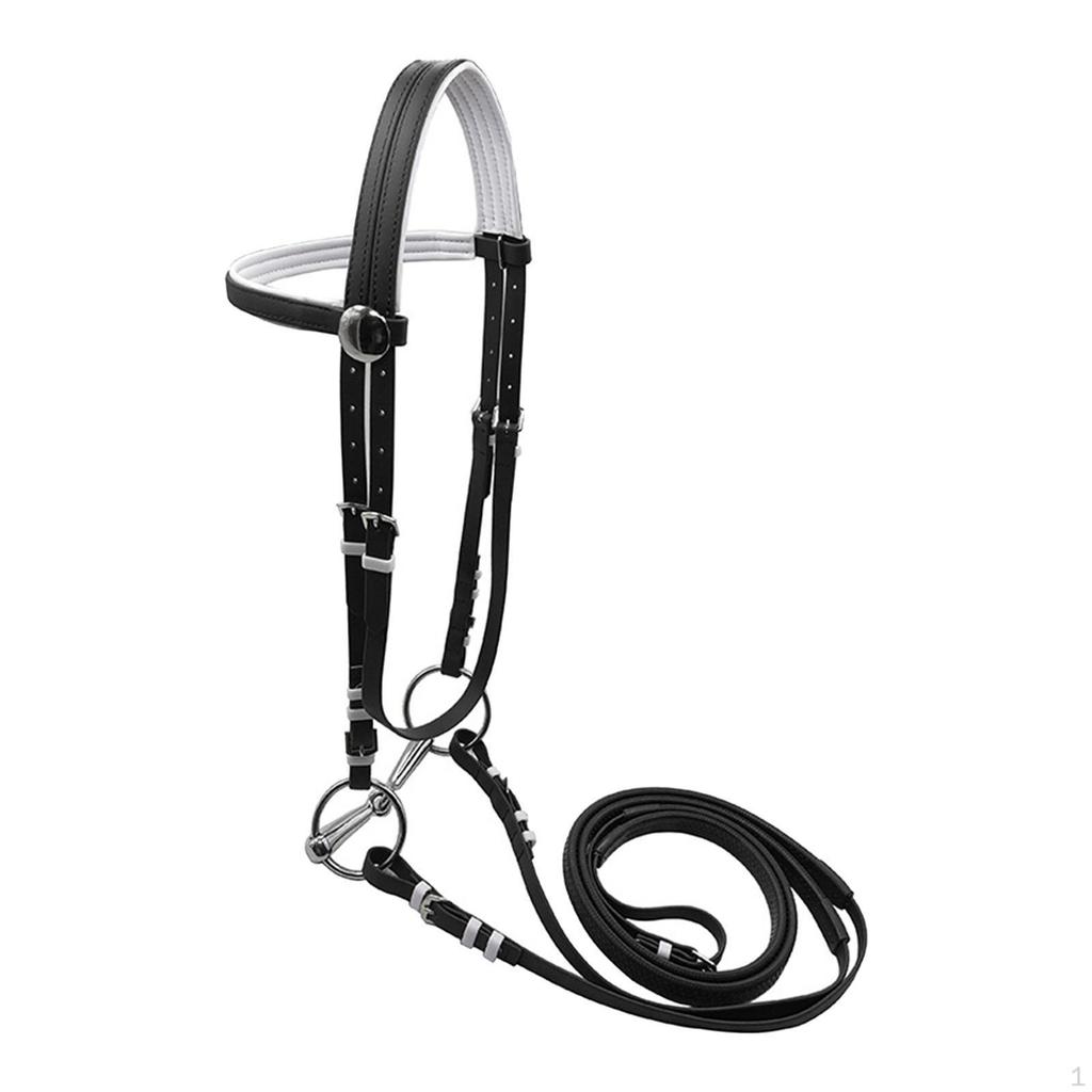 Конская уздечка с поводом, недоуздок, универсальный нержавеющий трензель, наголовник, веревка для верховой езды для клуба