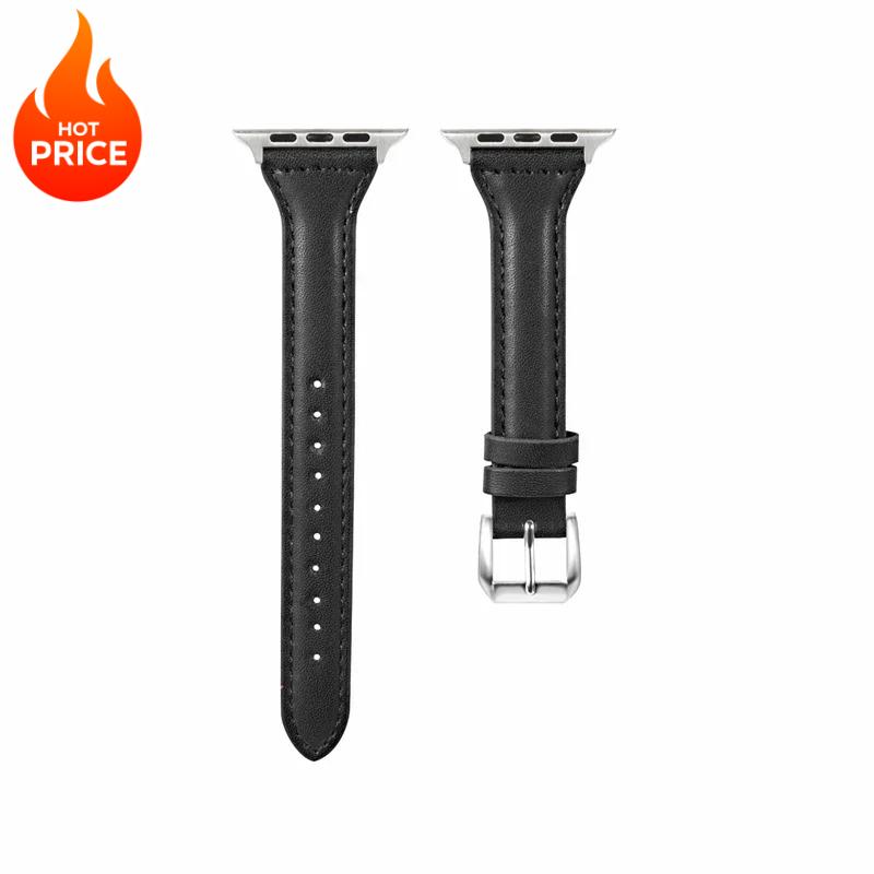 Тонкий кожаный ремешок для Apple Watch Band 44 мм 40 мм 41 мм 45 мм 44 мм Браслет для iwatch Серии 10-11 46 мм 42 мм ремешок Ultra 2-3 49 мм