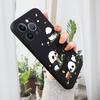 Милый чехол для телефона с милой пандой для iPhone 15 14 13 12 11 Samsung Galaxy A12 A52 S24 S23 Xiaomi POCO Redmi мягкий квадратный жидкий силиконовый чехол