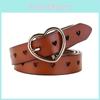 Belt Womens Leather With Silver Buckle And Heart Decor For Work And Looks Casual