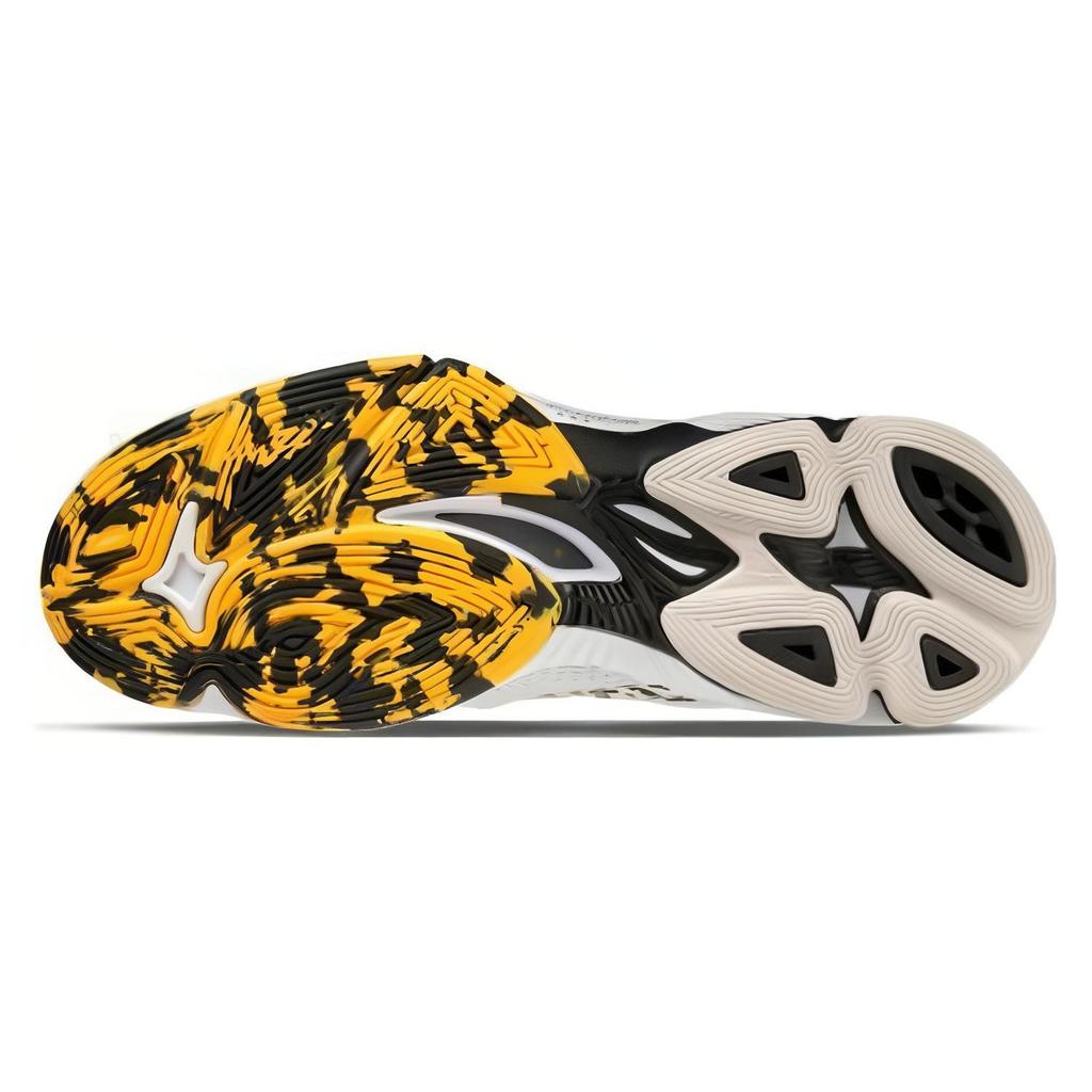 Mizuno Wave Lightning Z7 Сетка Амортизирующие Нескользящие Прочные Дышащие Кроссовки с Низким Верхом для Тренировок Унисекс Белые Черные Желтые V1GA220008