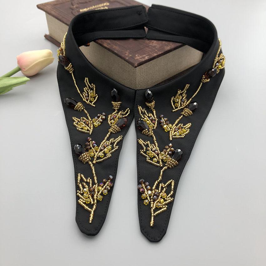 Белая черная рубашка с искусственным воротником для женщин, кружевной ажурный съемный воротник, ромбовидный лацкан, рубашка, блузка, топ, ожерелье, аксессуары для одежды