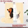 2D flat printing 2pcs Scene Curtain Dachshund dog cute pet Digital Printed Polyester Drapes Family Party Perfect for All Season