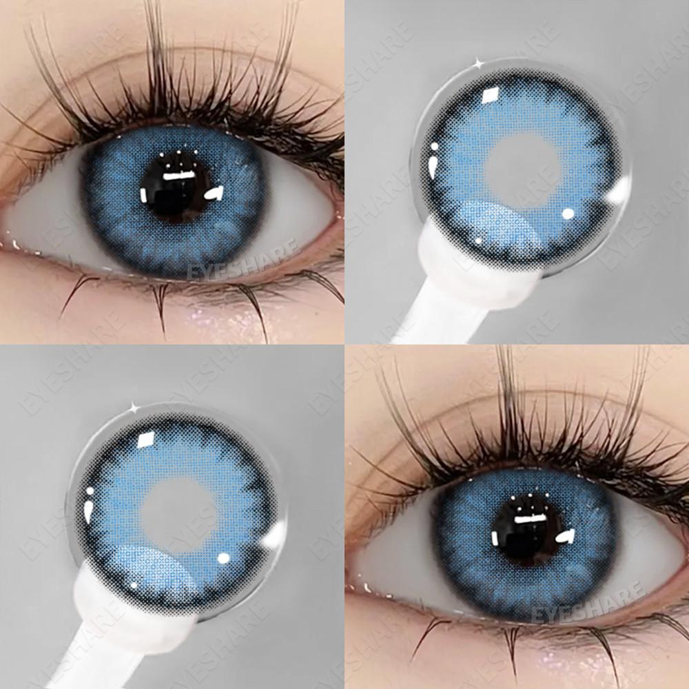 Eyeshare Fashion Colored Contact Lenses for Eyes 1pair Blue Eye Lenses Gray Contacts Cosmetic Contact Lenses Yearly