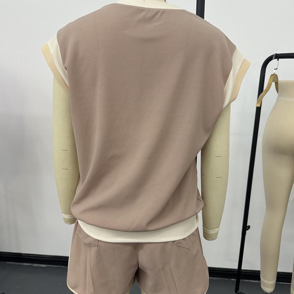 Plus Size Summer Women's Short Sleeve Top Shorts Suit Trendy Loose Pullover Round Neck Casual Suit