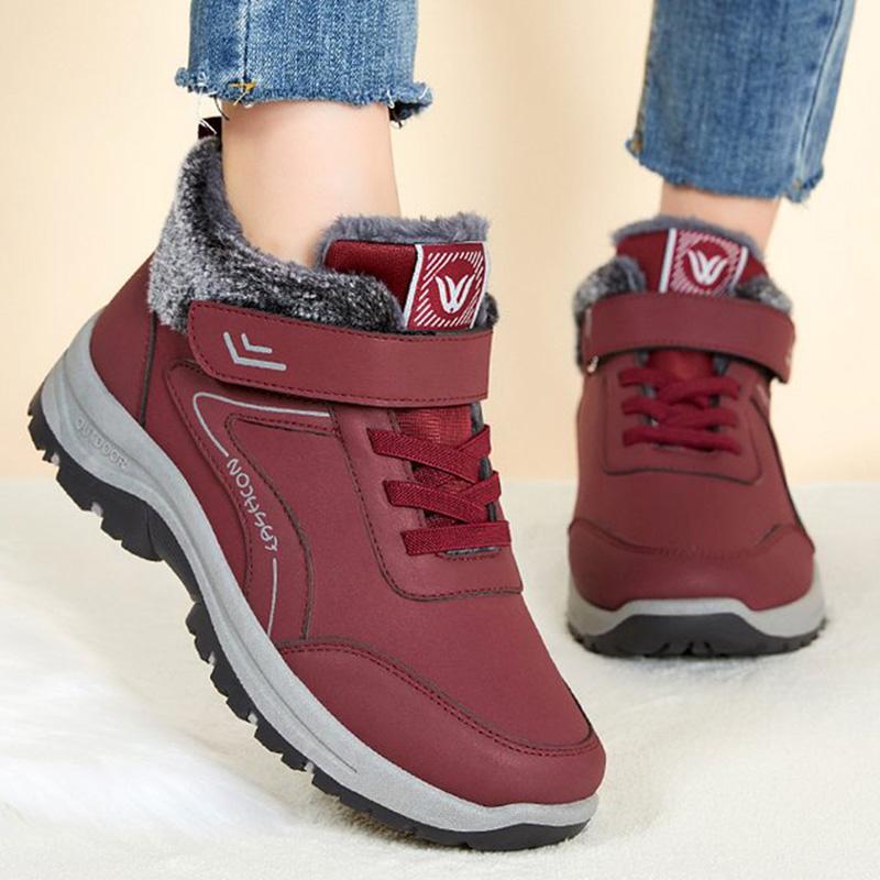 Fashion Mix Color Snow Boots for Women Soft Plush Keep Warm Sneakers Woman Winter Platform Anti Slip Cotton Ankle Boots Female
