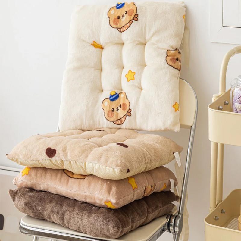 1PC Butt Pad for Home&Office Chair Pad Non-slip Plush Thickened Back Cushion 40x40cm Square Seat Cushion