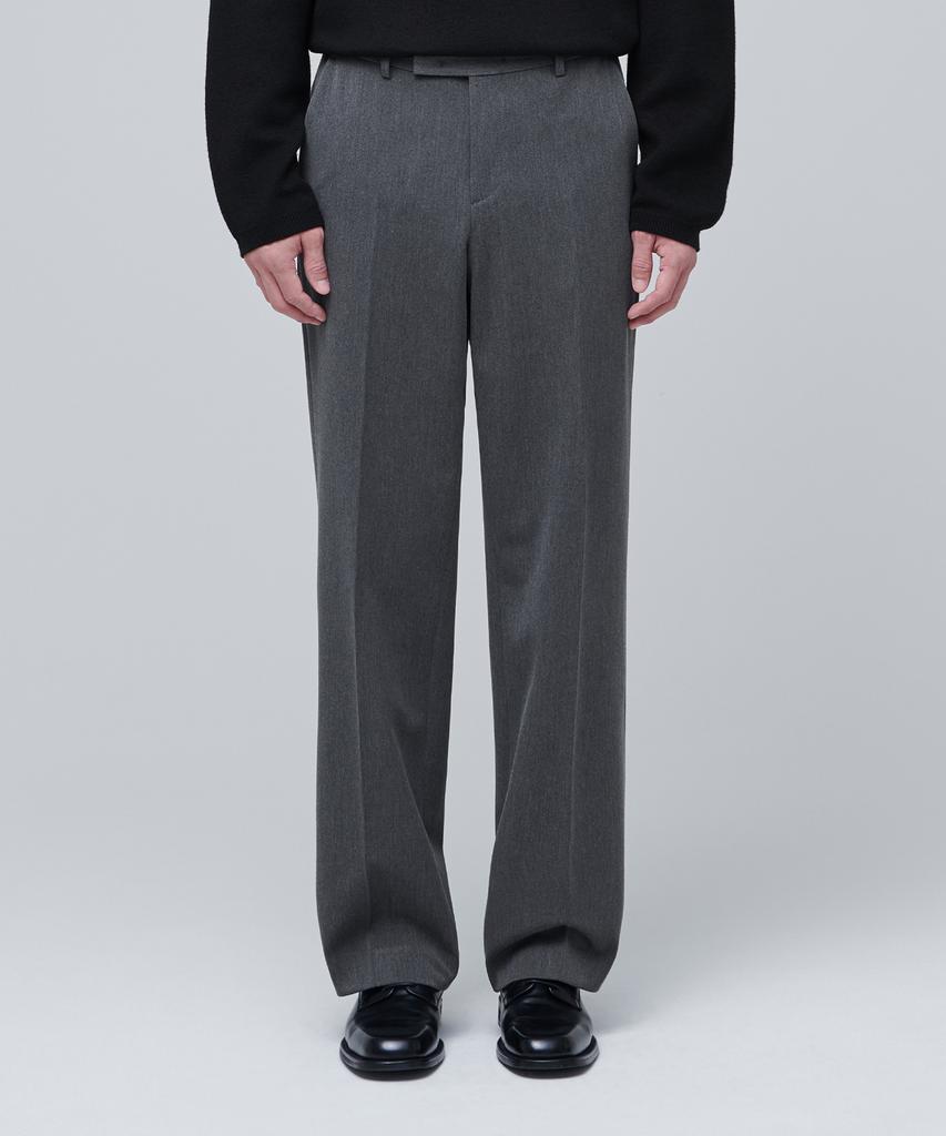 MUSINSA STANDARD Heavyweight Fleece-Lined Wide Hidden Elastic Waist Slacks [Medium Gray]