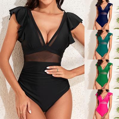 Европейский и американский нейлоновый цельный купальник, женский сетчатый купальник, купальник