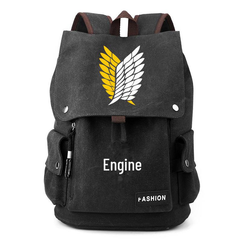 Атака титанов Крылья свободы аниме холст рюкзак для студентов