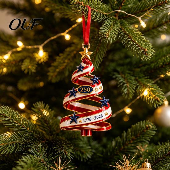 Acrylic Christmas Hanging Accents Patriotic Tree Ornaments, Holiday Pendant for Independence Day, Seasonal Festive Gifts Indoor Outdoor Decor