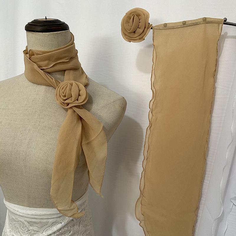 26 Colors Decorative Headscarf Solid Pink Rose Knitted Scarf Shawl Shawl Flower Sunscreen Headscarf Ladies Office Scarf