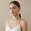 White Shell Drop Earrings Layered Dangle Earrings Bohemian Petal Earrings  Holiday Gift