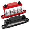 275A Power Distribution Block 12V Bus Bar 5 X 3/8" (M10) Terminal Studs 12 Volt Marine Busbar Positive and Ground for Automotive