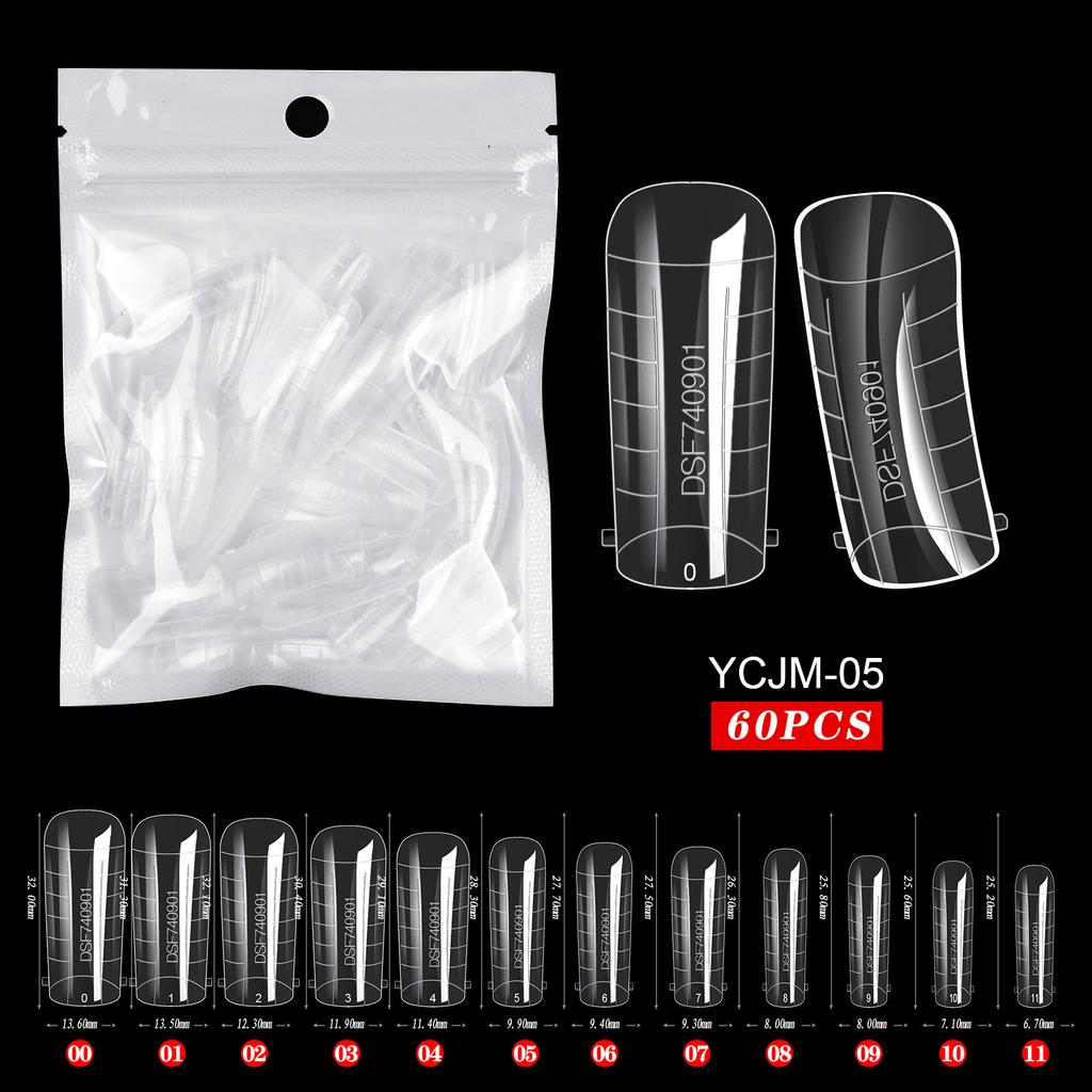 Двойные формы системы наращивания ногтей, шпильки/гроб/миндалевидные формы с полным покрытием для ногтей, УФ-гель, пластиковые формы для быстрого наращивания накладных ногтей