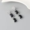 DIGADAGU Metal Rhinestone Square Angle Earrings New Women's Exagerated Simple Earrings Daily Zircon Accessories